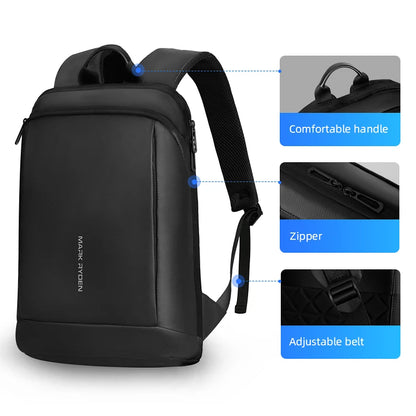 MARK RYDEN Thin Backpack For Laptop 15.6in Waterproof Minimalist Backpack Ykk Zipper-EXPROTAS