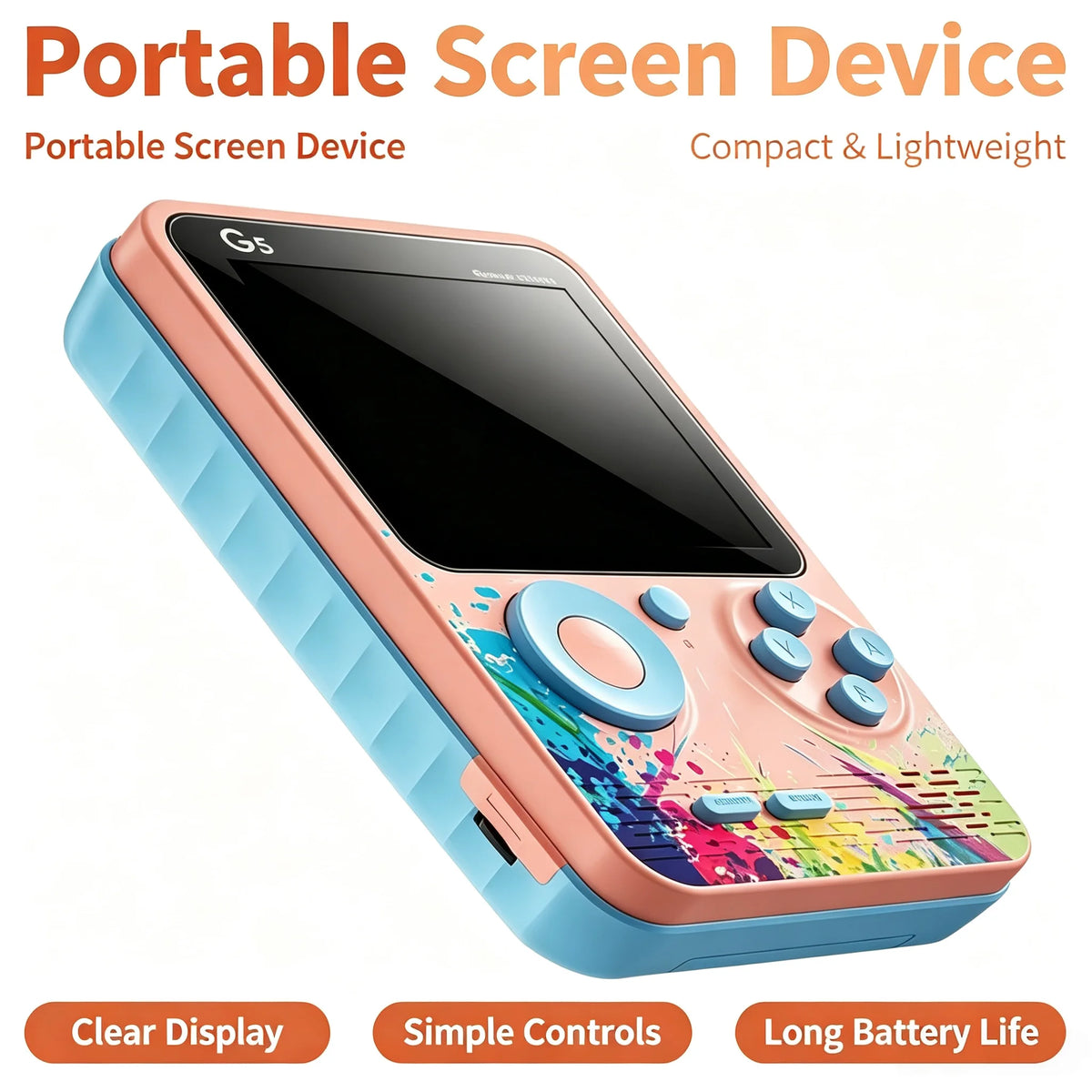 G5 Mini Handheld Game Console Retro Portable LCD Player 8-Bit Gaming