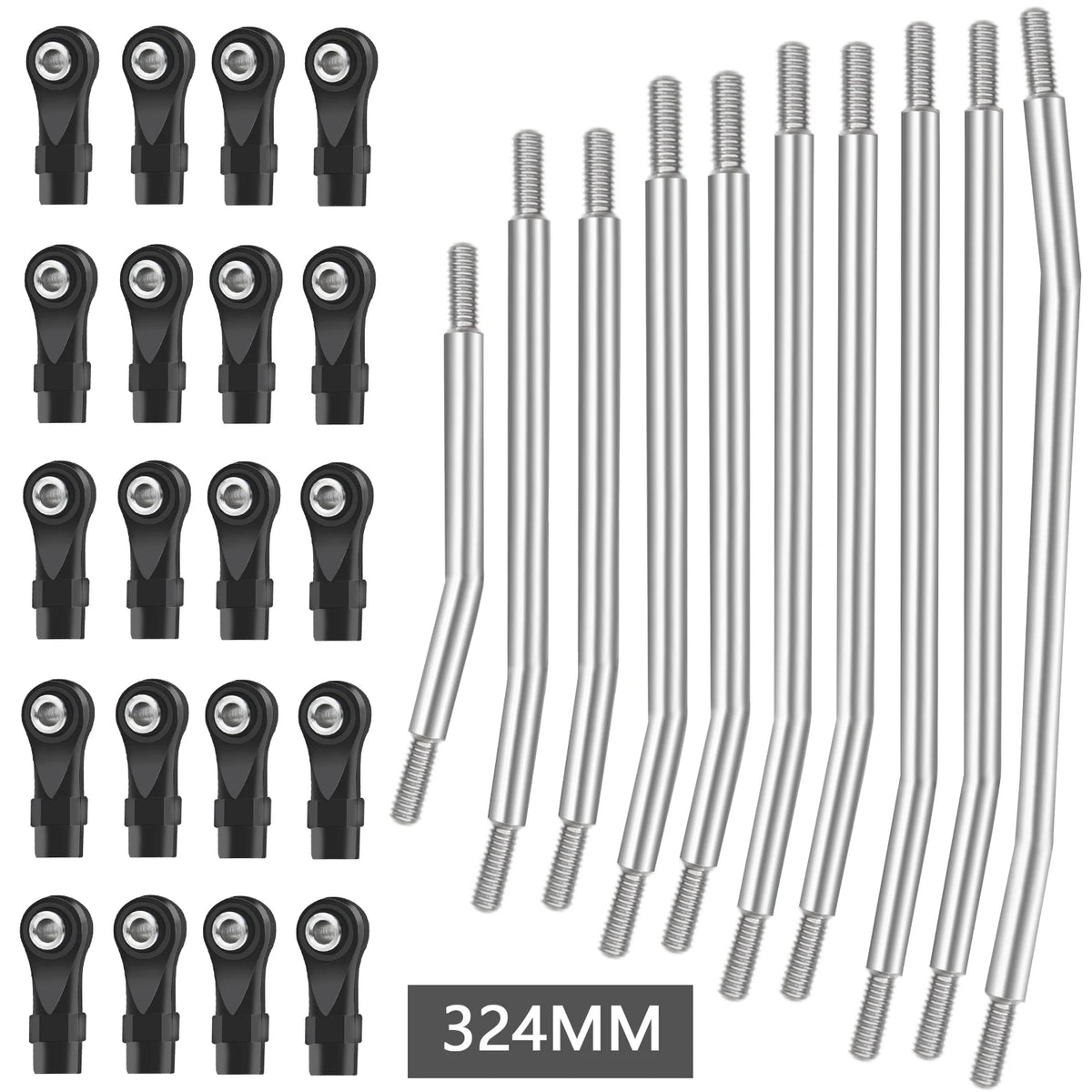 1/10 RC Crawler Steering Linkage Rod 313mm Metal for SCX10 II 90046 Car