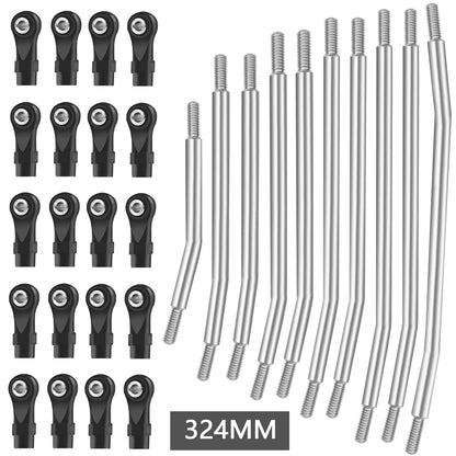 1/10 RC Crawler Steering Linkage Rod 313mm Metal for SCX10 II 90046 Car