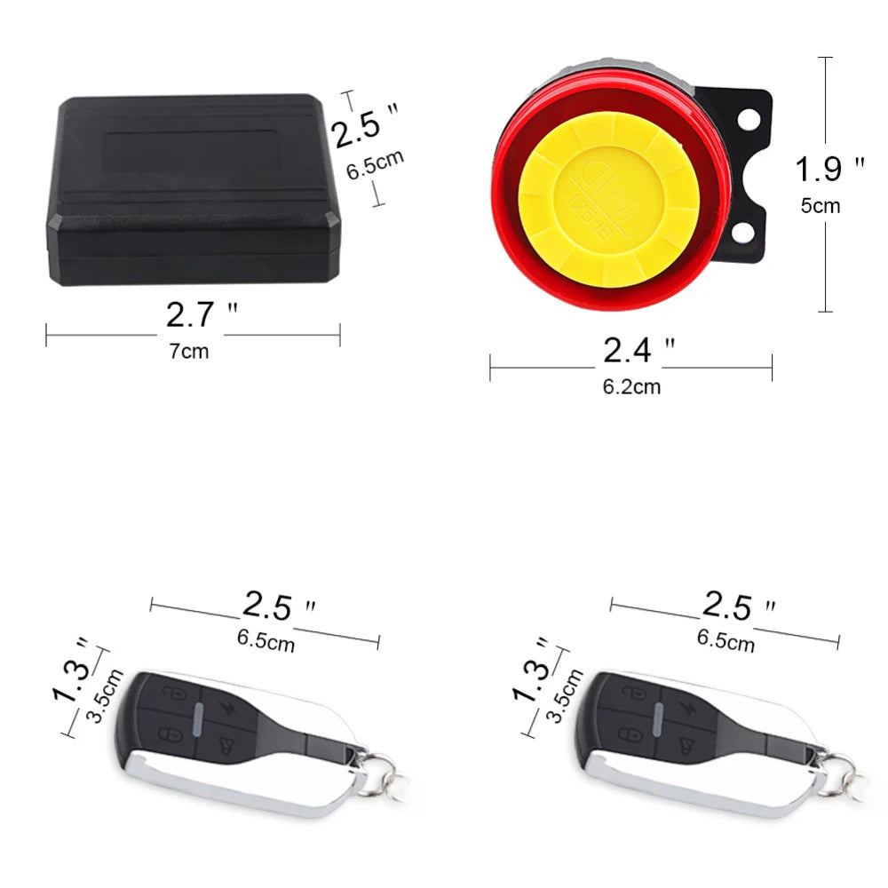 Motorcycle Alarm System Remote Wireless Anti-theft Engine Start 12V