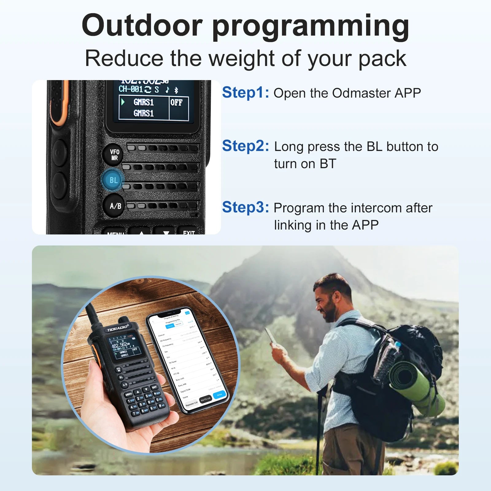 TIDRADIO TD H8 10W High Power Walkie Talkie Long Range Portable Two Way Radio Connection Phone APP Wireless Programming HAM GMRS-EXPROTAS