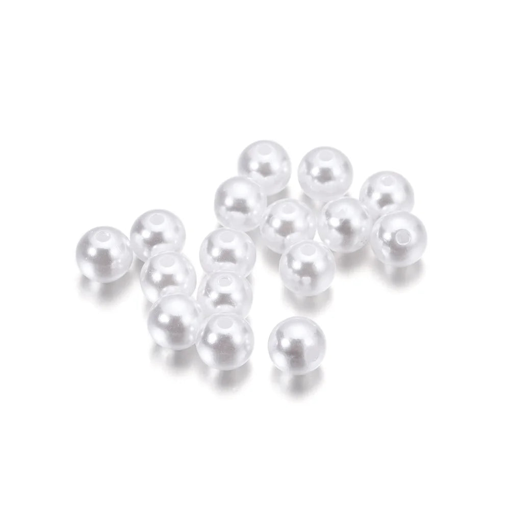 1000Pcs Imitation Pearl Beads 3-20mm Round Spacer for Bracelet Making DIY