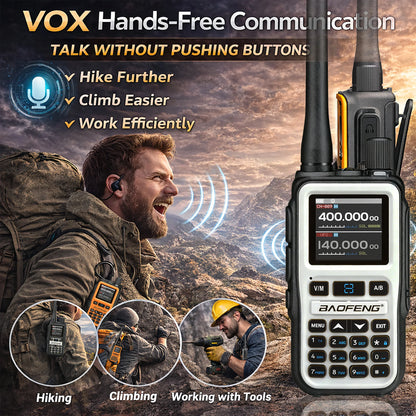 2 Pack Baofeng Walkie Talkie Mini Dual Band Radio 5W Bluetooth Type-C