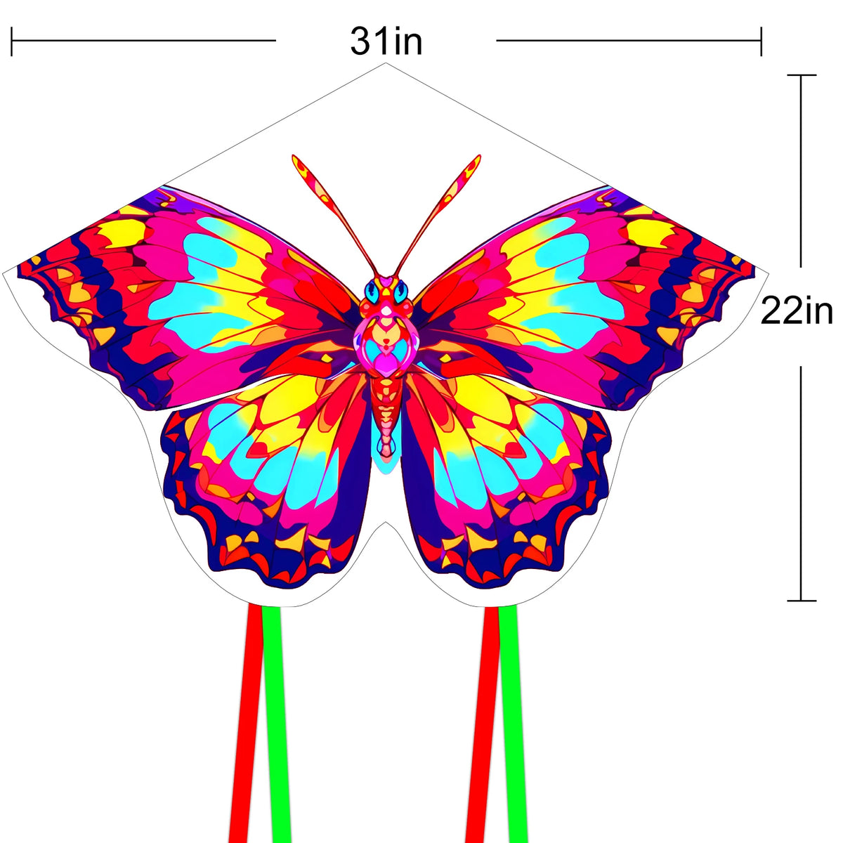 Butterfly Kite for Kids & Adults - Easy to Fly with String - Outdoor Fun