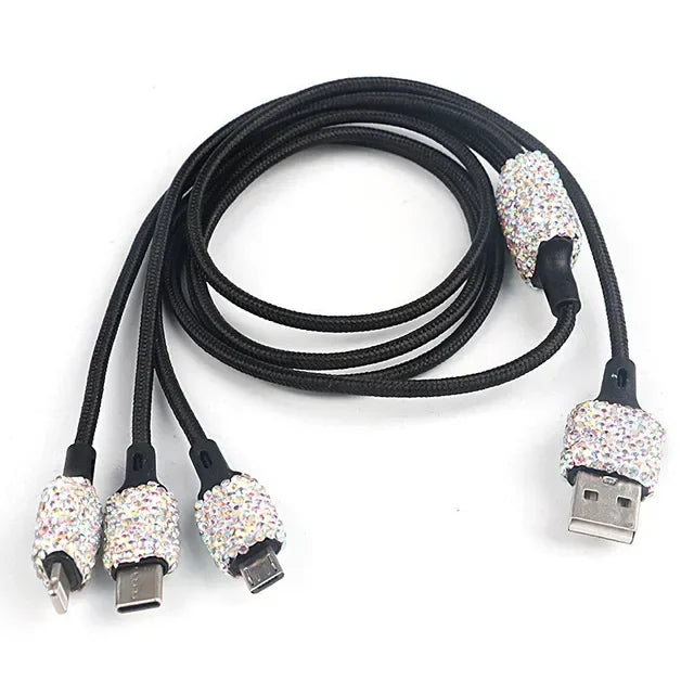 Bling Car Charger 5V 2.1A Dual Port Fast Adapter Vehicle Interior Accessory