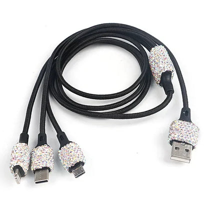 Bling Car Charger 5V 2.1A Dual Port Fast Adapter Vehicle Interior Accessory