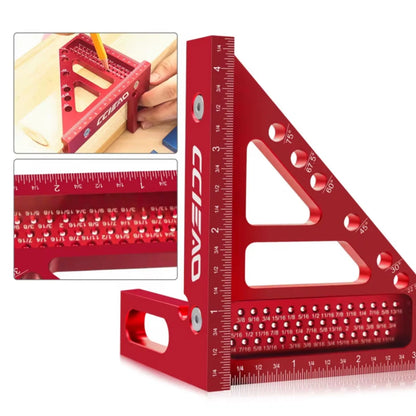 Imperial 3D Multi-Angle Ruler, 45/90° Aluminum Alloy Woodworking Square Protractor