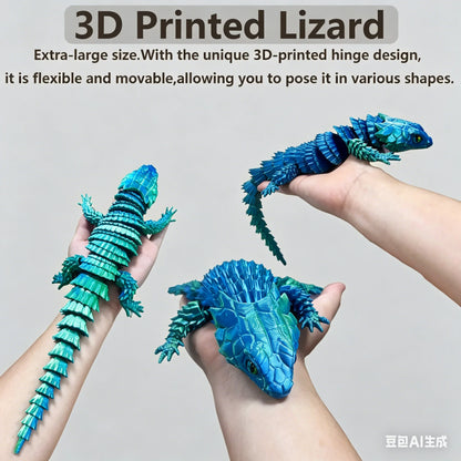 Creative Desk Plants 3D Printed Lizard Statue Ornament for Home Decor