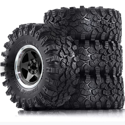 2.2 RC Crawler Tires & Metal Beadlock Wheels 4pcs for 1/10 1/8 SCX10 TRX4
