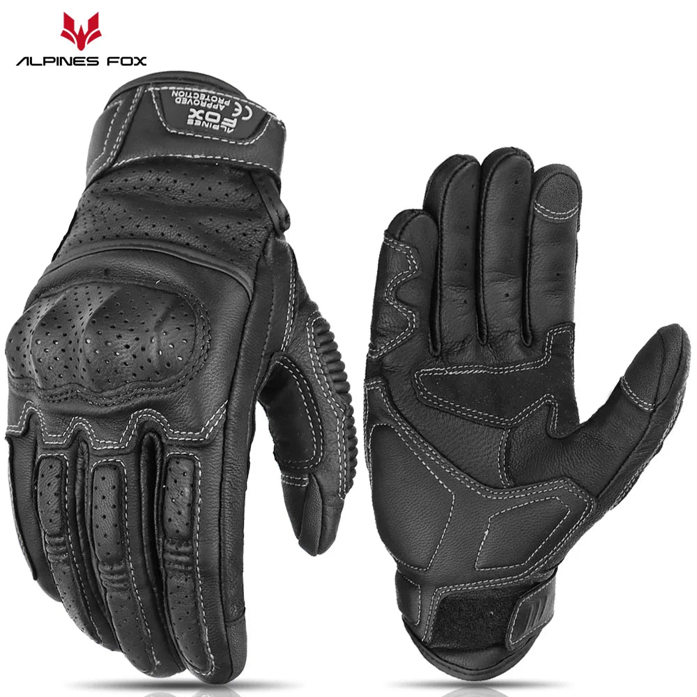 Brown Vintage Leather Motorcycle Gloves Men CE Certification Motorbike Riding Touch Screen Motocross Moto Racing Biker Glove XXL-EXPROTAS