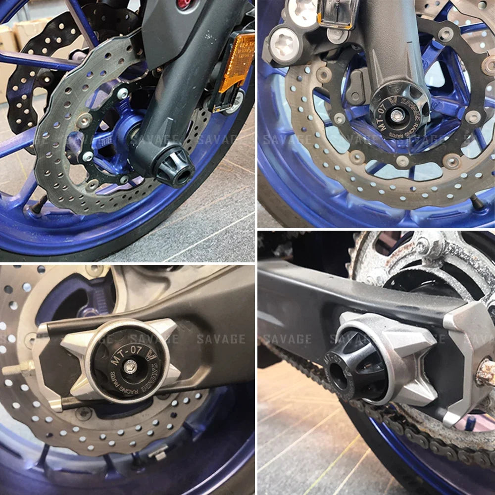 For  Front Rear Axle Crash Sliders for Yamaha MT-07 FZ-07 XSR700 2014-2024