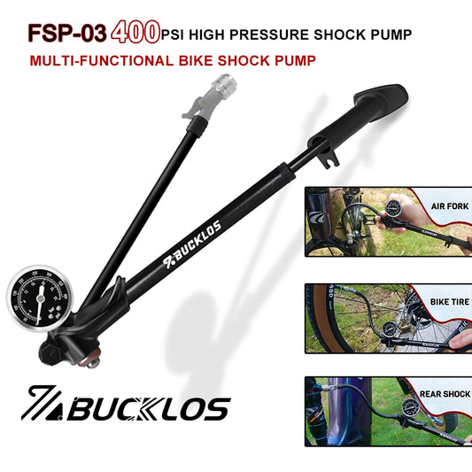 MTB Shock Pump BUCKLOS 400PSI Air Fork Suspension Pump