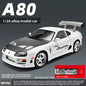 1:24 Fast & Furious Supra Alloy Diecast Sports Car Model, Pull Back Toy with Light & Sound Collectible Gift for Car Fans