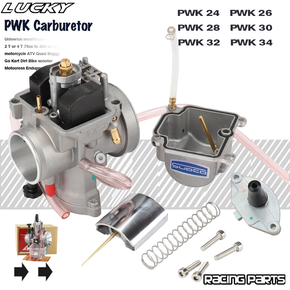 Keihin PWK 24/26/28/30/32/34mm Carburetor for 2T/4T Scooter, ATV, Dirt Bike, Enduro Motocross