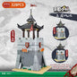 Three Kingdoms City Siege Building Blocks Ancient Military Turret Car Bricks Toy Gift