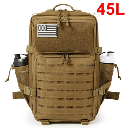 QT&QY 25L/45L Tactical Backpack for Men and Women Outdoor Survival Bug Out Bag Small School Rucksack Hking with Bottle Holder-EXPROTAS