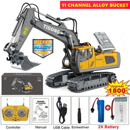 4WD RC Remote Control Excavator Truck Crawler Bulldozer Toy Vehicle