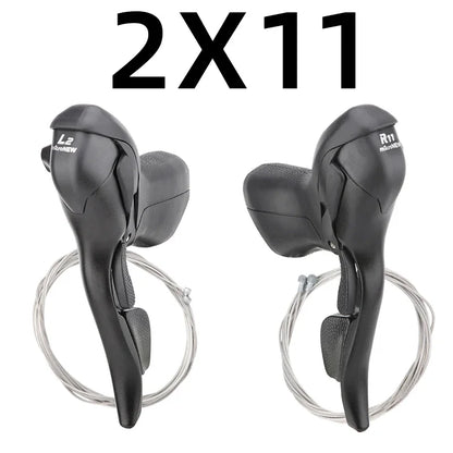 MicroNEW Road Bike Shifters 2×7–2×10 3×7–3×11 Brake Lever Set Compatible Shimano - EXPROTAS