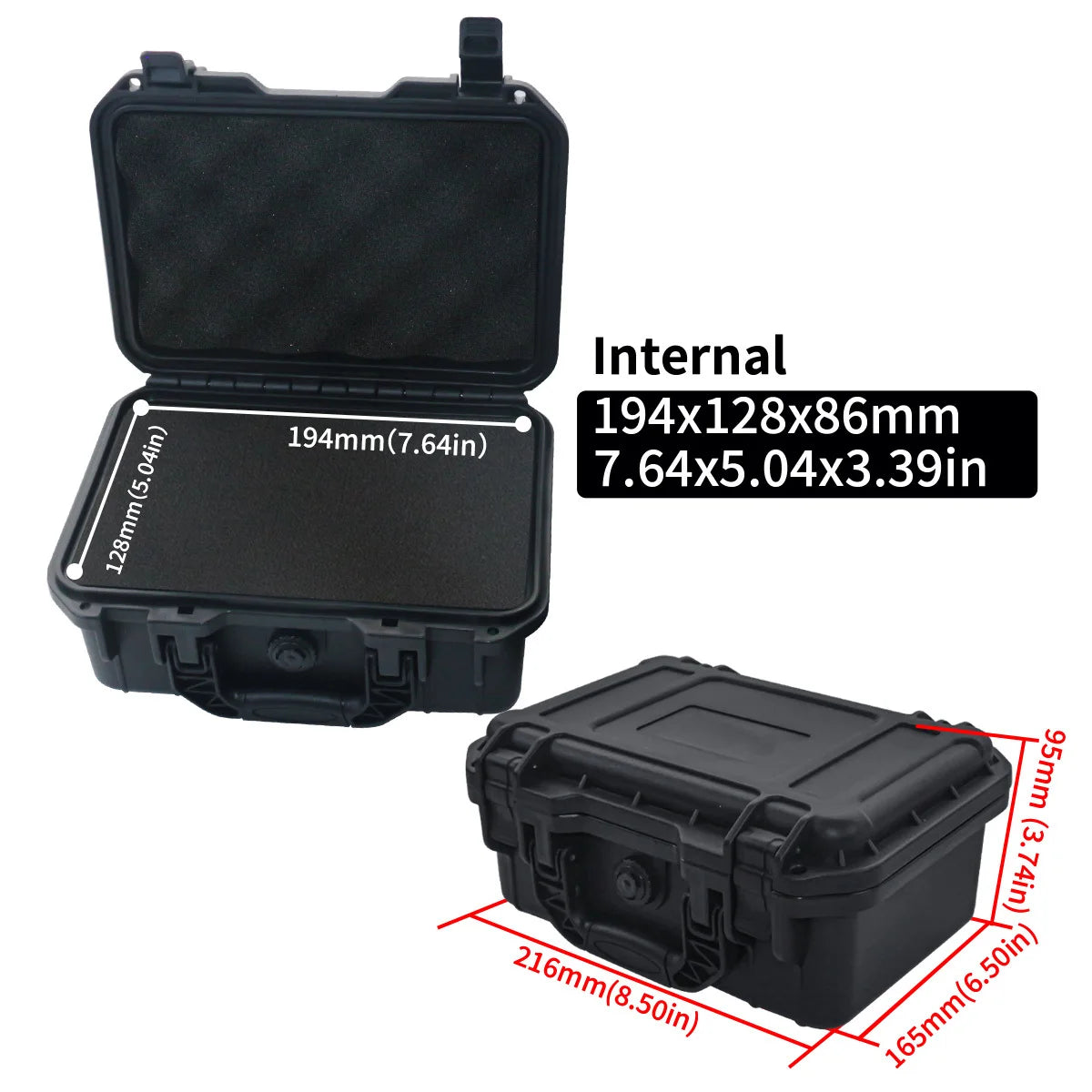 1pc Waterproof Hard Carry Case Bag Tool Case With Pre-cut Sponge Storage Box Safety Protector Organizer Hardware Toolbox-EXPROTAS