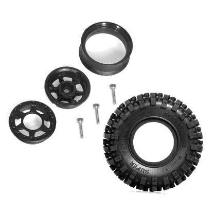 4Pcs Crawler Wheel Tires Beadlock for RC 1/18 TRX4M SCX24 FCX24 AX24