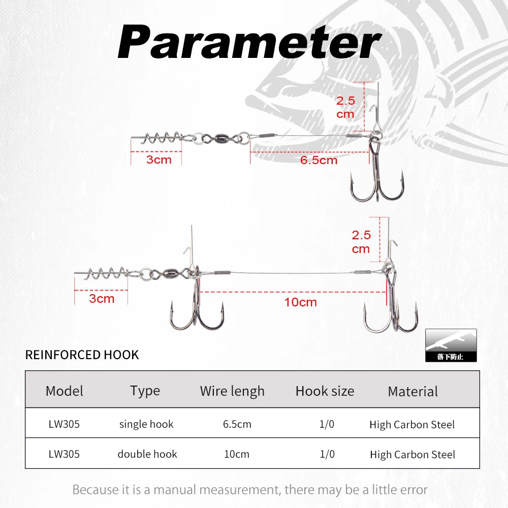 Single Double Hook 9cm 12cm Fishing Rig for Big Shad Tackle