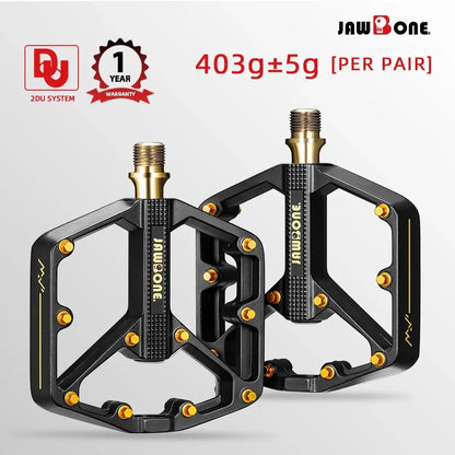 Jawbone MTB Pedals | Flat Aluminum 9/16” Platform Bike Pedals Sealed Bearing