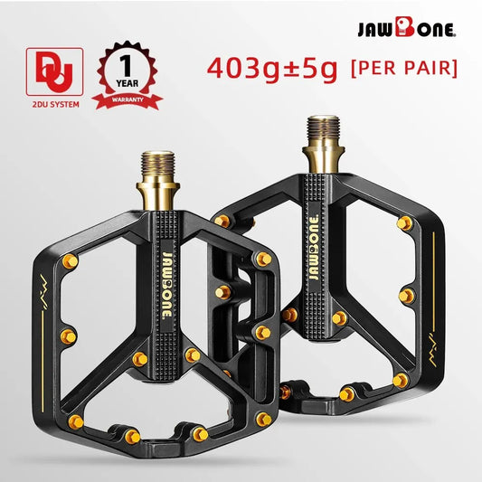 Jawbone MTB Pedals | Flat Aluminum 9/16” Platform Bike Pedals Sealed Bearing