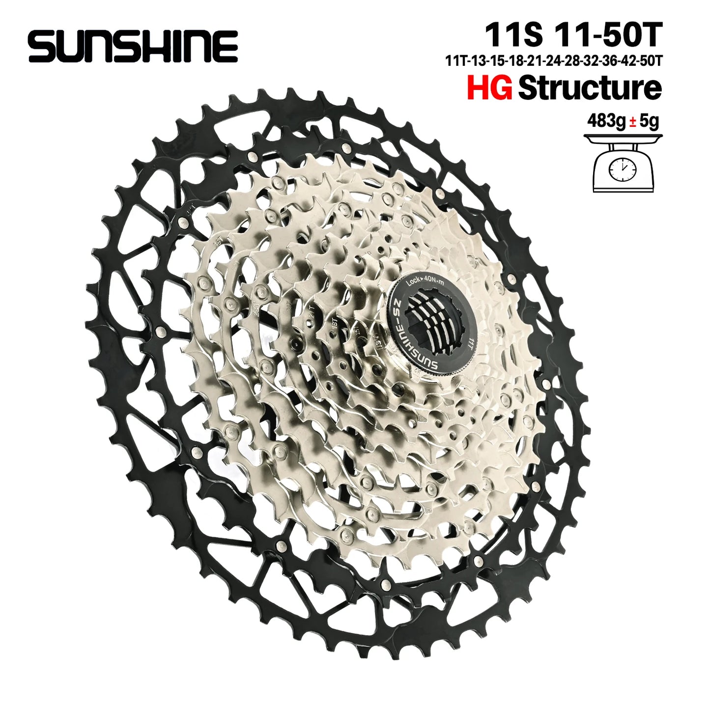 SUNSHINE Ultralight Carbon Steel Bicycle Cassette 9/10/11/12/13 Speed HG Sprocket MTB