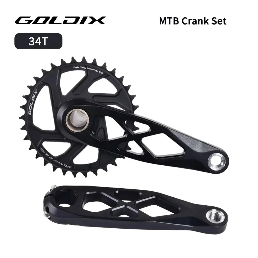 Goldix Narrow Wide Crankset 175mm MTB Square Taper Aluminum Bike Crank