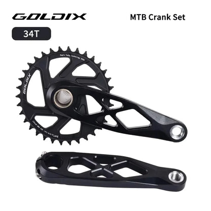 Goldix Narrow Wide Crankset 175mm MTB Square Taper Aluminum Bike Crank
