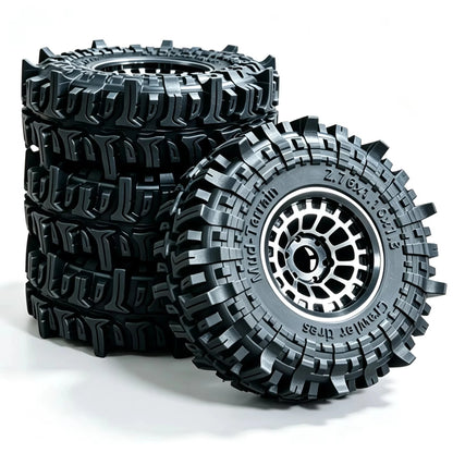 4PCS Beadlock Wheel Tyres for RC Crawler 1/18 TRX4M SCX24 FCX24