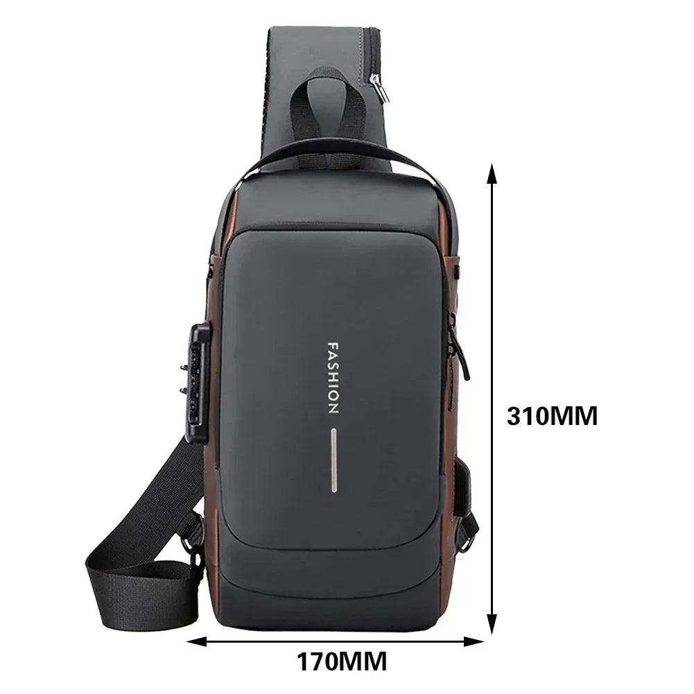 Men's Anti-theft Crossbody Shoulder Bag Travel Sling Chest Pack