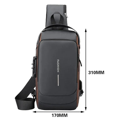 Men's Anti-theft Crossbody Shoulder Bag Travel Sling Chest Pack