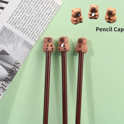 12Pcs Capybara Pencils Cute HB with Sharpener for School Stationery