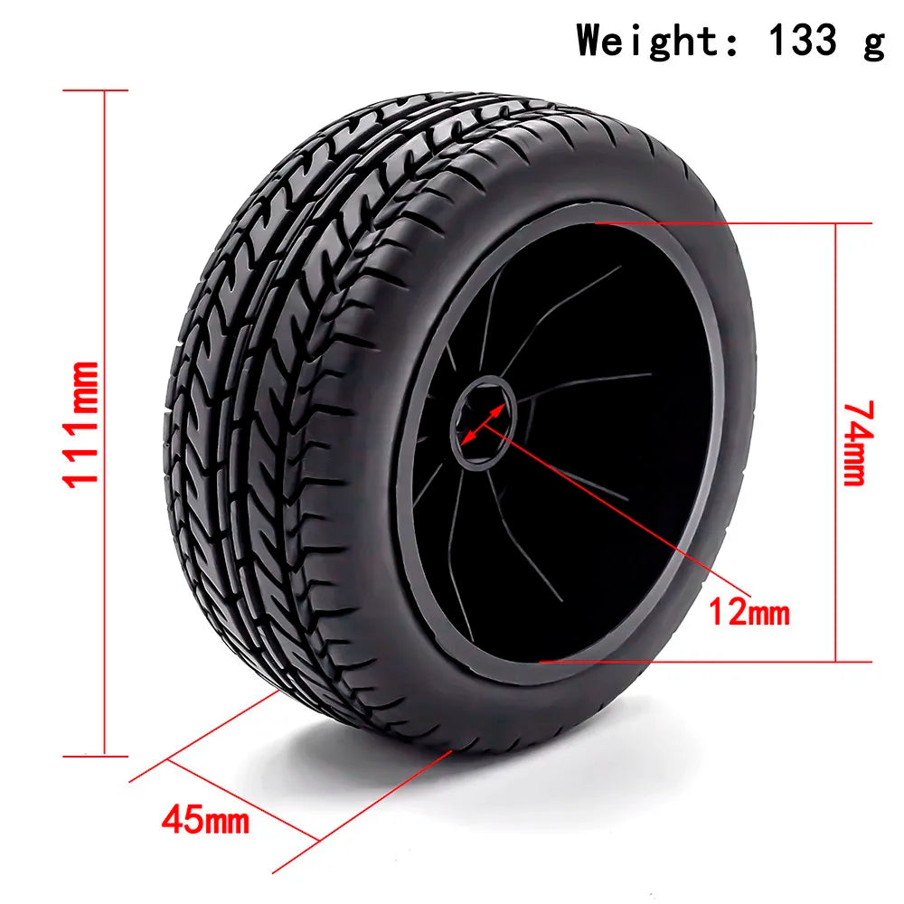 112mm RC Short Course Tires | 1/10 Truck Tyre Set Hex Fit Slash HPI Vkar 10SC