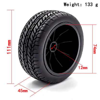 112mm RC Short Course Tires | 1/10 Truck Tyre Set Hex Fit Slash HPI Vkar 10SC