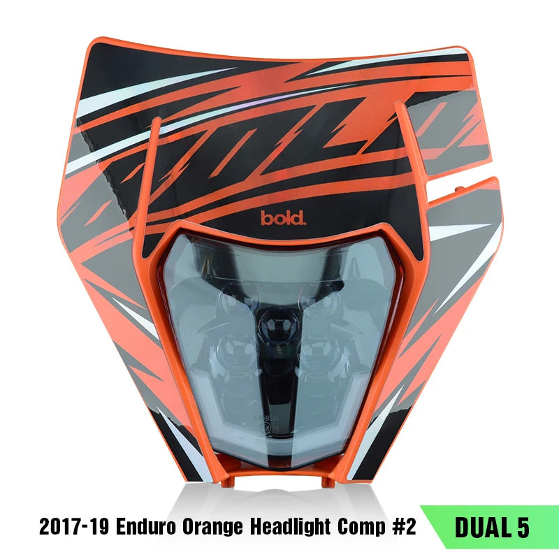 PowerZone Motorcycle  Headlight Headlamp Head Light Supermoto Fairing For KTM EXC SXF MX Dirt Bike Enduro  Headlight - EXPROTAS