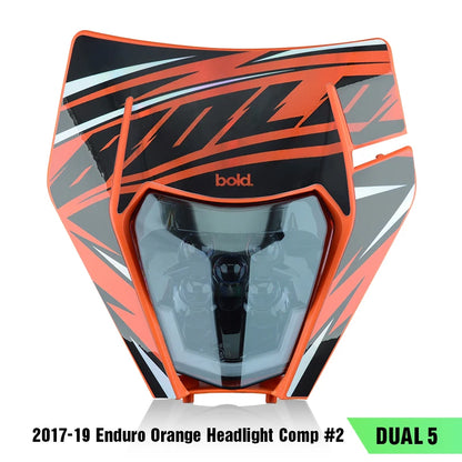PowerZone Motorcycle  Headlight Headlamp Head Light Supermoto Fairing For KTM EXC SXF MX Dirt Bike Enduro  Headlight - EXPROTAS