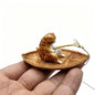 Fishing Cat Figurine 1pc Aquarium Decoration Resin Miniature Tank Ornament