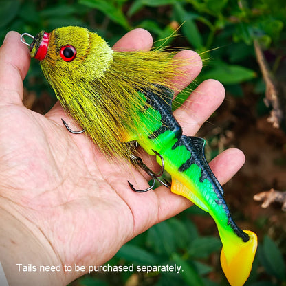 Rosewood Mouse Swimbait Lure Bucktail Rig for Muskie Pike Fishing Tackle