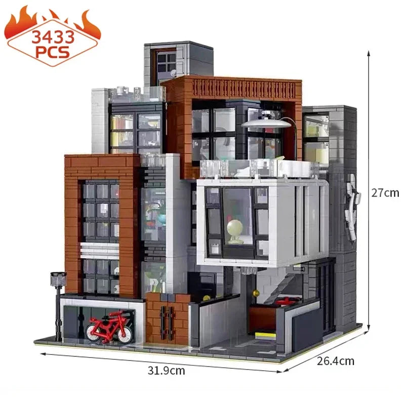 MOC-87366 Creative Modern Villa Modular City Architecture Building Block Bricks Model Street View Sets Kid Toy for Children Gift-EXPROTAS