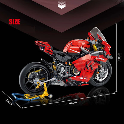 672101 2129pcs City Tech Motorcycle Car Model Building Blocks MOC Racing V4S Motobike Vehicles Bricks Toys For Children Gifts-EXPROTAS