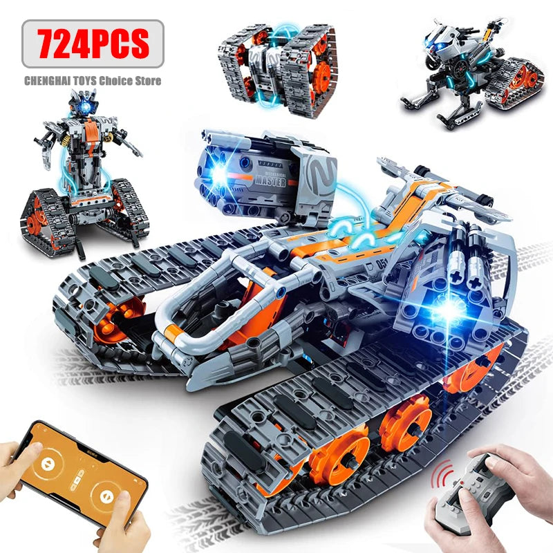 724Pcs Technical Programming RC Robot Building Toy City Racing Car
