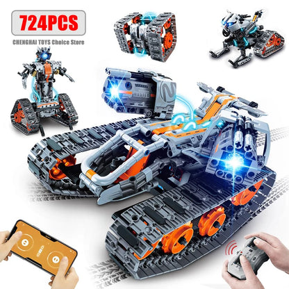 724Pcs Technical Programming RC Robot Building Toy City Racing Car