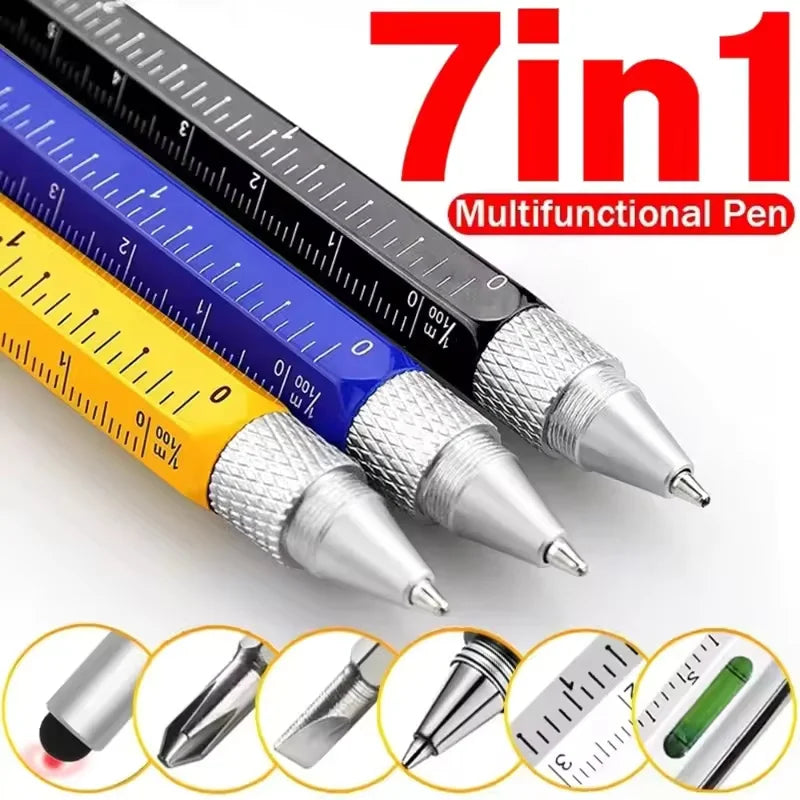 7-in-1 Multifunctional Pen Touch Screen Stylus with Screwdriver Ruler Level