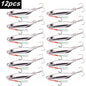 12Pcs Fishing Lure Metal Jigs Spoon Bait 40g 30g 20g 15g Mackerel Bass