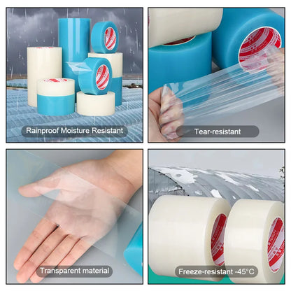 Greenhouse Tape 50M Waterproof Repair Adhesive Polythene Blue 0.15mm