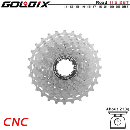GOLDIX Road Bike Cassette | 11/12 Speed CNC 11–52T Flywheel for SHIMANO HG