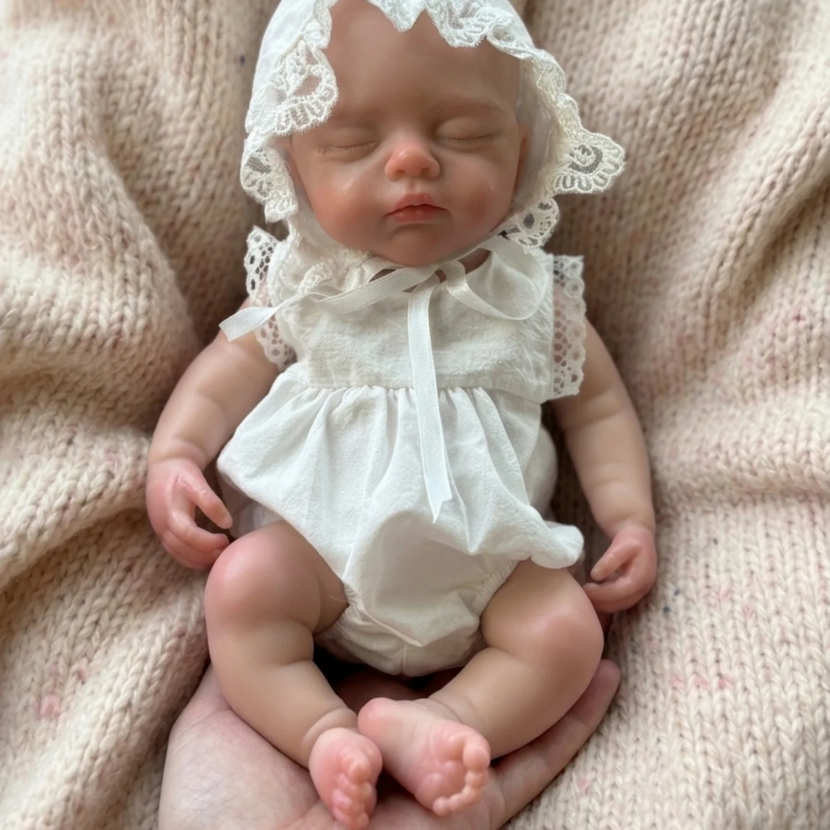 33cm Open Mouth Silicone Reborn Baby Girl Doll Full Body Soft Touch